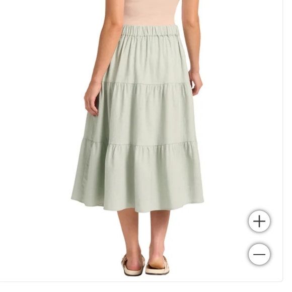 NWT Matty M Women's Linen Blend Skirt Light Green XS - Picture 3 of 4
